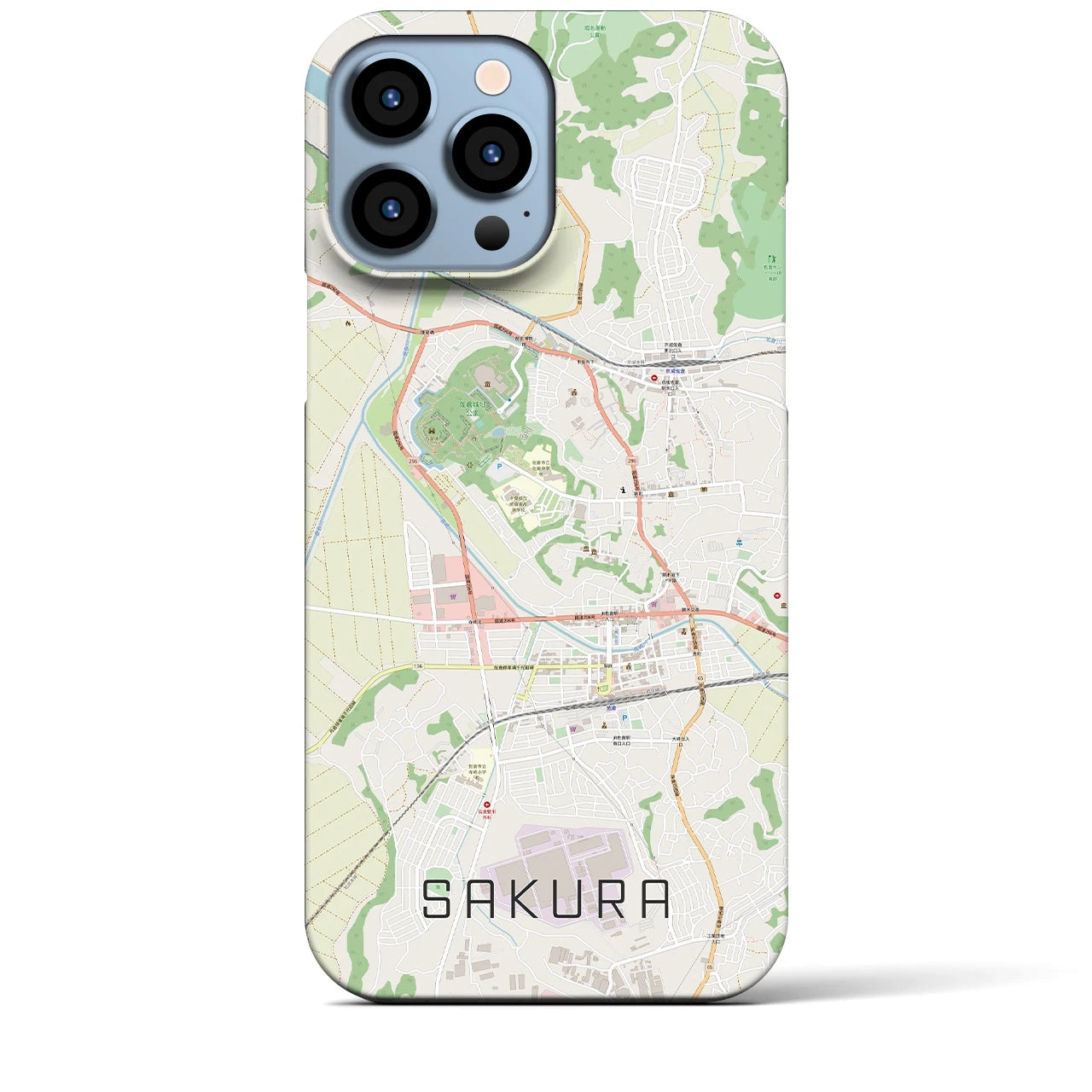 【佐倉(千葉県)】地図柄iPhoneケース(バックカバータイプ)