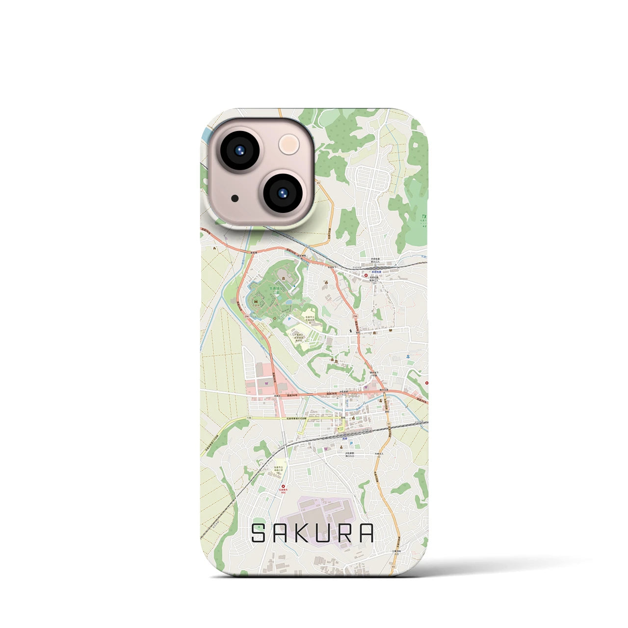 【佐倉(千葉県)】地図柄iPhoneケース(バックカバータイプ)