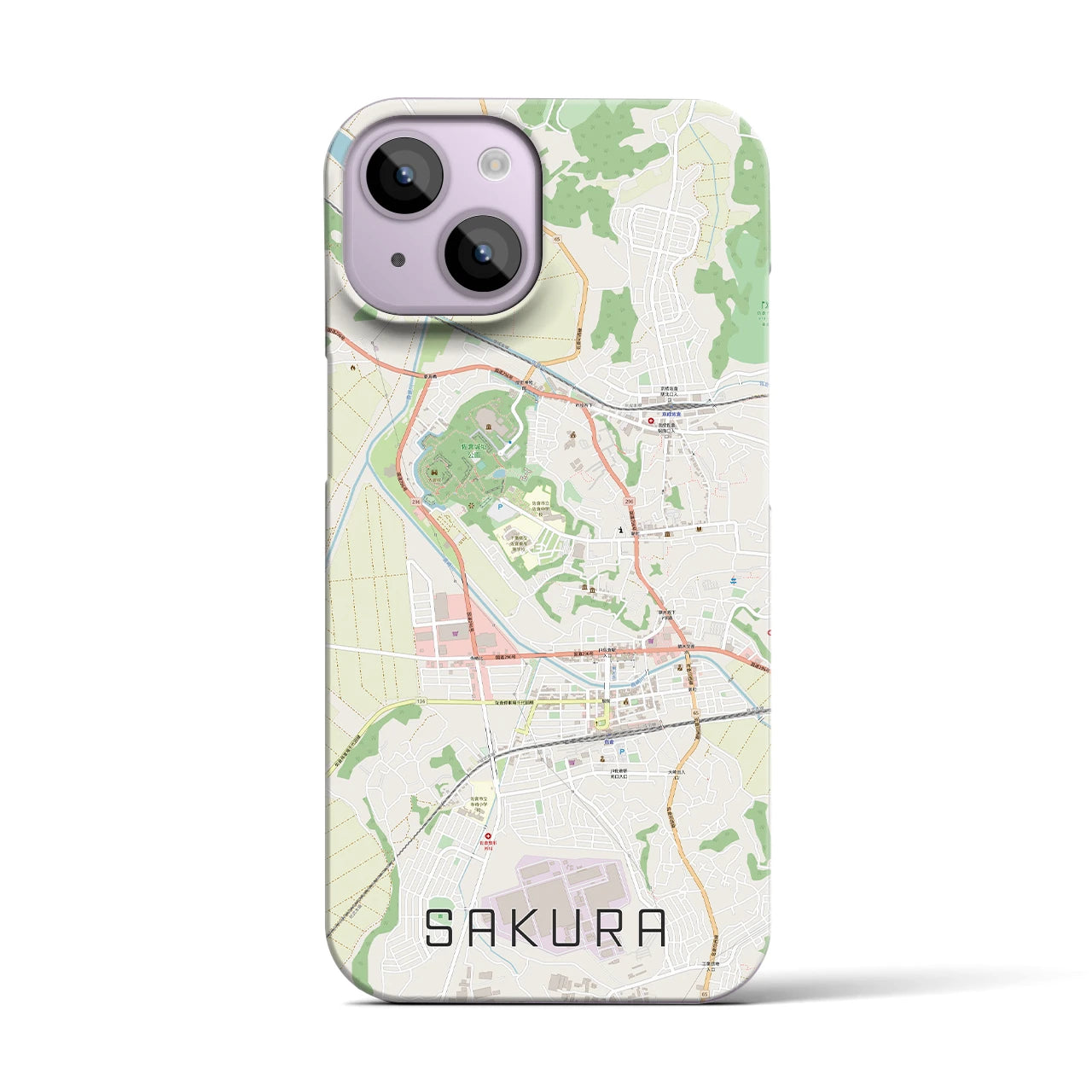 【佐倉(千葉県)】地図柄iPhoneケース(バックカバータイプ)