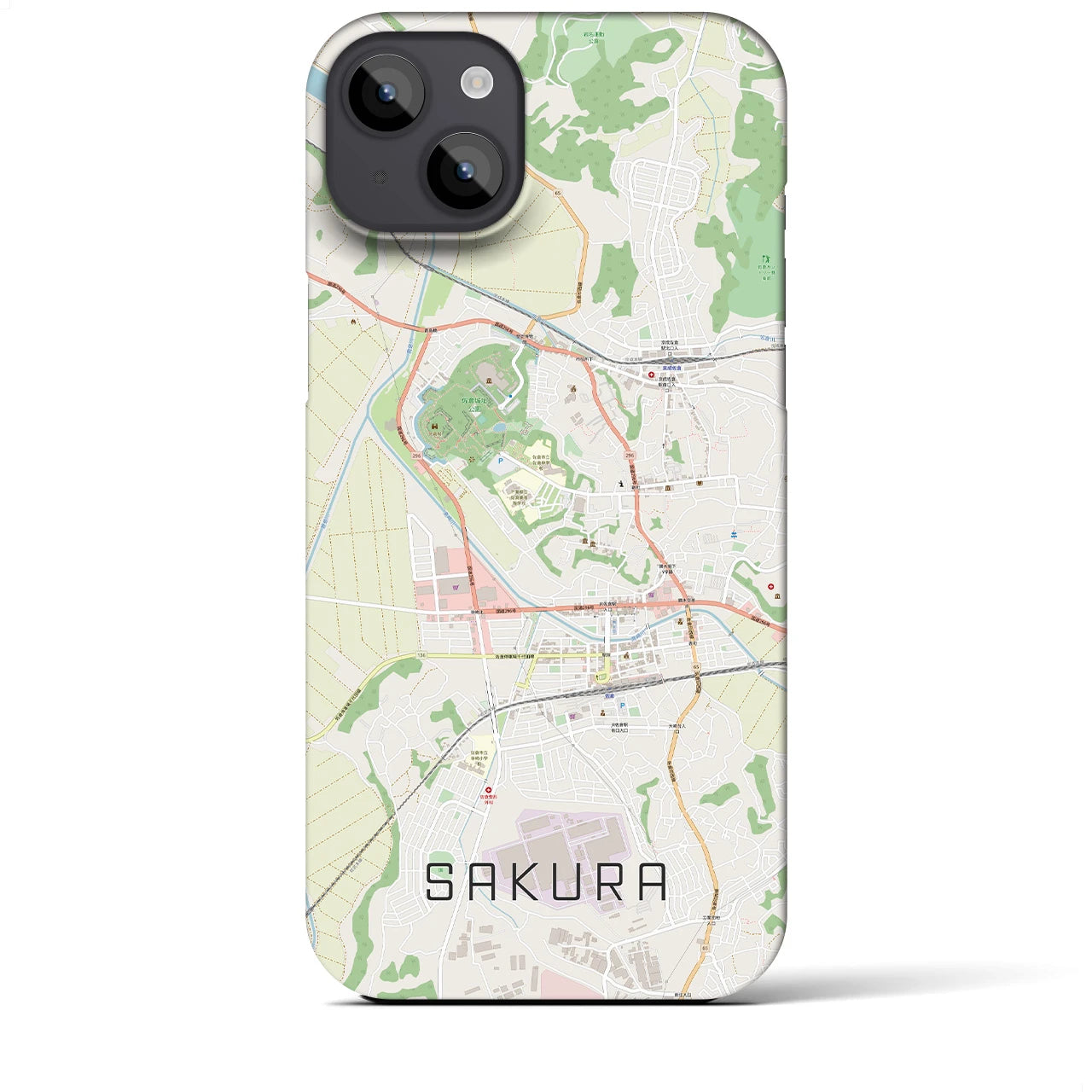 【佐倉(千葉県)】地図柄iPhoneケース(バックカバータイプ)