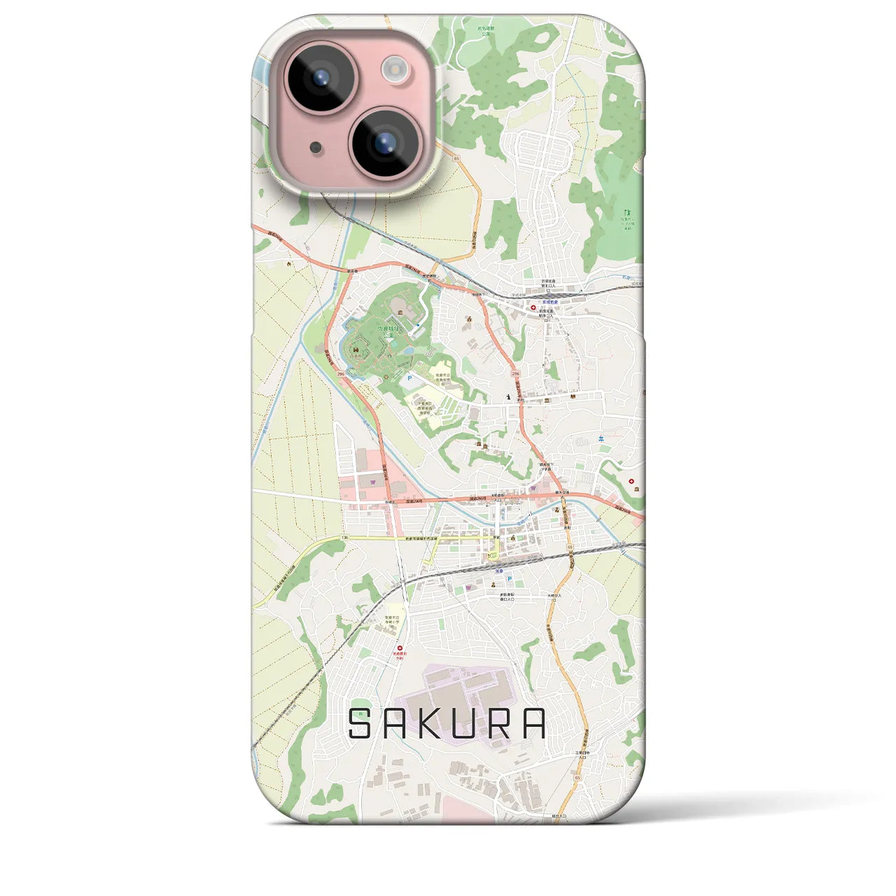 【佐倉(千葉県)】地図柄iPhoneケース(バックカバータイプ)