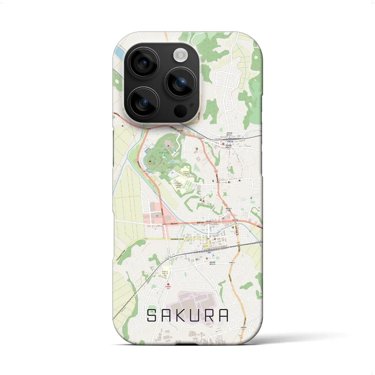 【佐倉(千葉県)】地図柄iPhoneケース(バックカバータイプ)