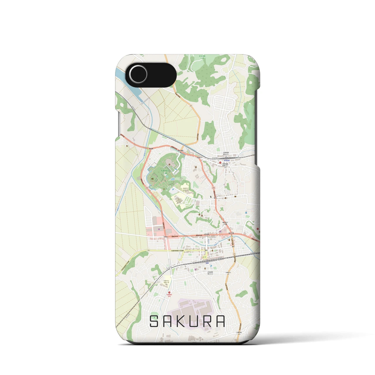 【佐倉(千葉県)】地図柄iPhoneケース(バックカバータイプ)