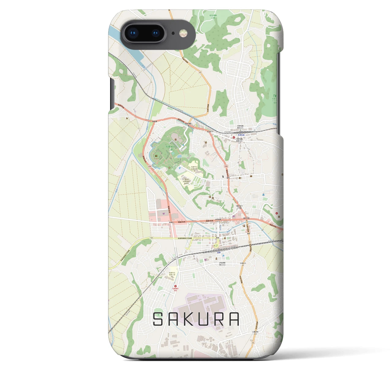 【佐倉(千葉県)】地図柄iPhoneケース(バックカバータイプ)