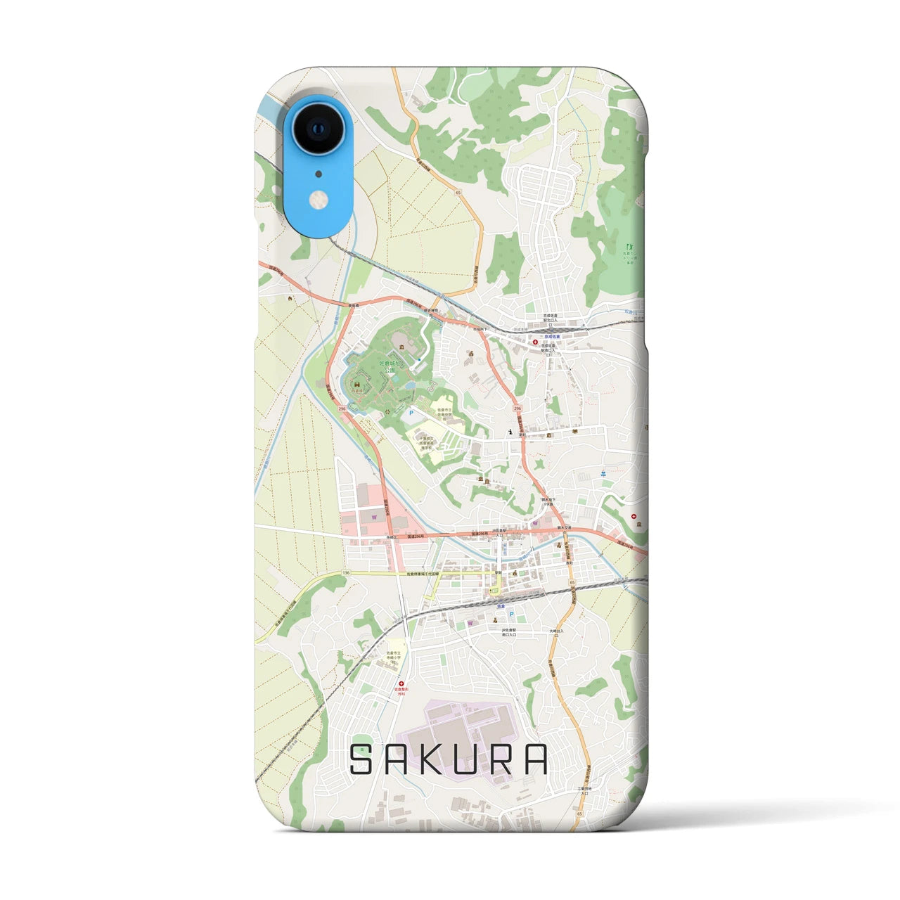 【佐倉(千葉県)】地図柄iPhoneケース(バックカバータイプ)