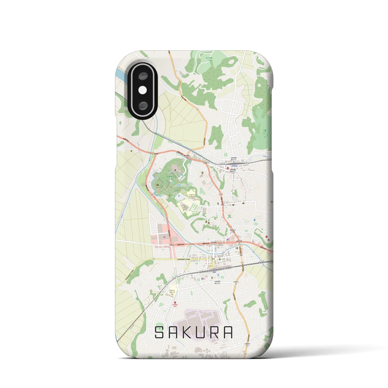 【佐倉(千葉県)】地図柄iPhoneケース(バックカバータイプ)