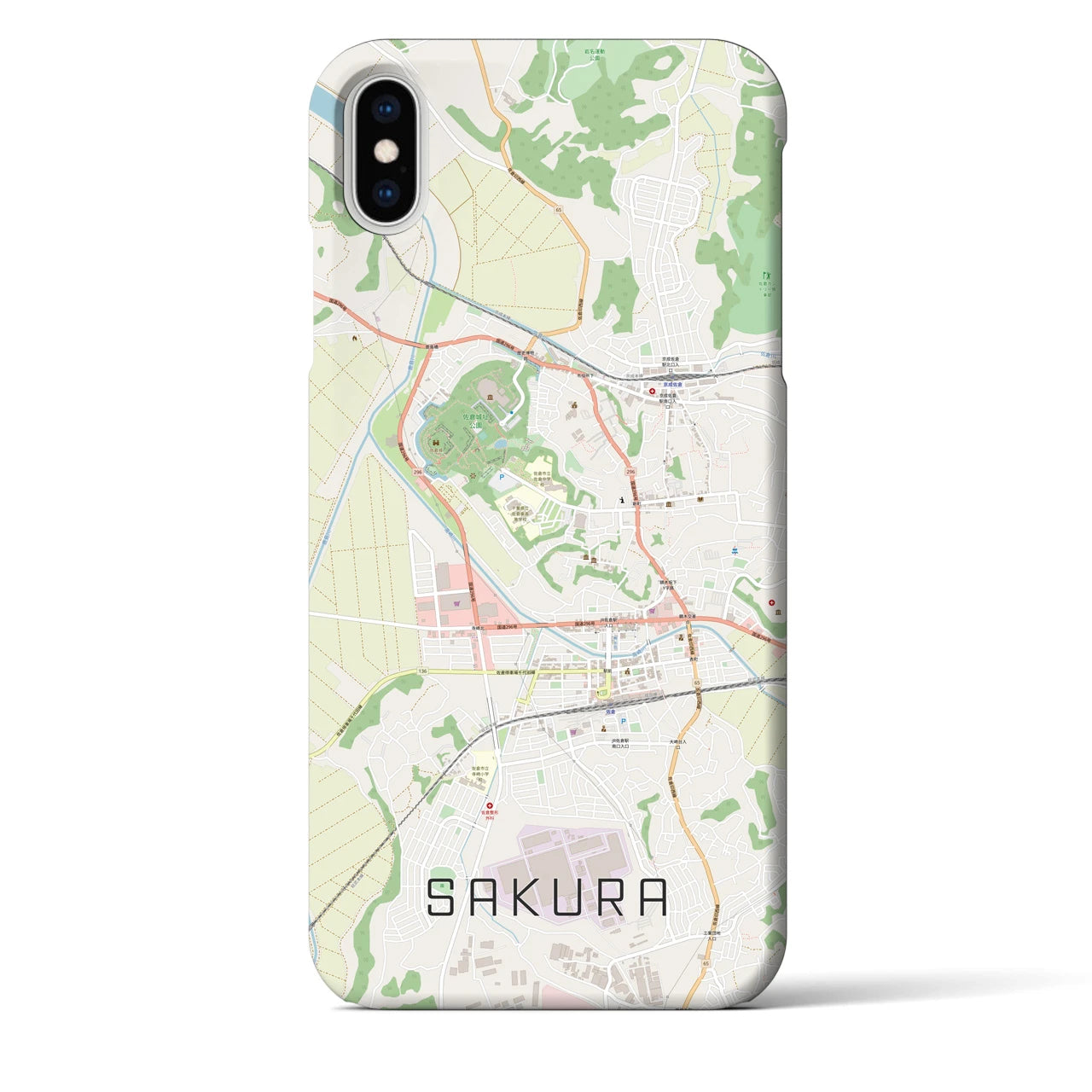 【佐倉(千葉県)】地図柄iPhoneケース(バックカバータイプ)