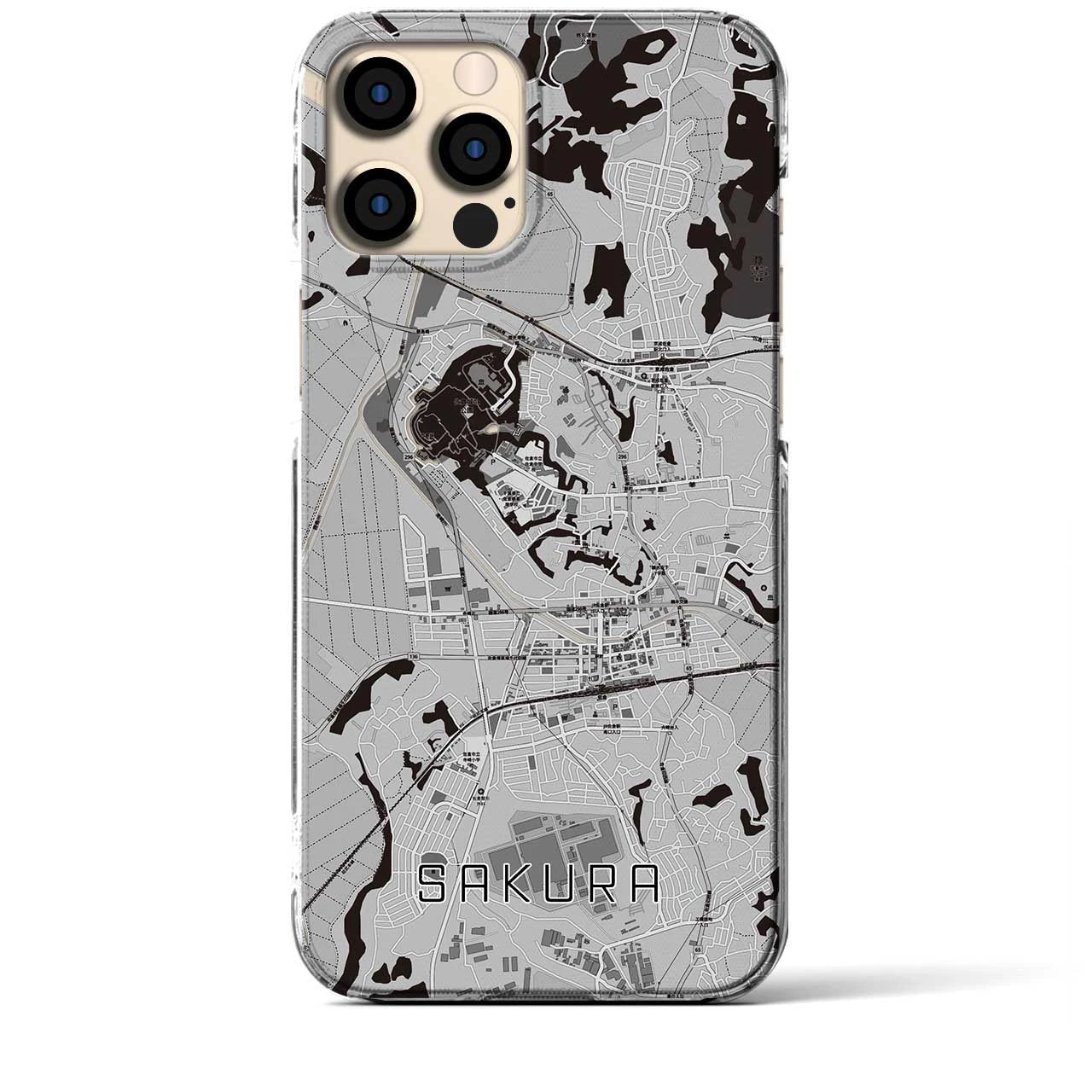 【佐倉(千葉県)】地図柄iPhoneケース(クリアタイプ)