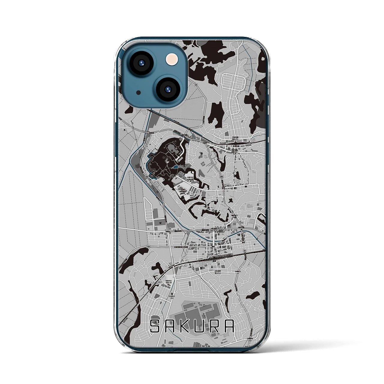 【佐倉(千葉県)】地図柄iPhoneケース(クリアタイプ)