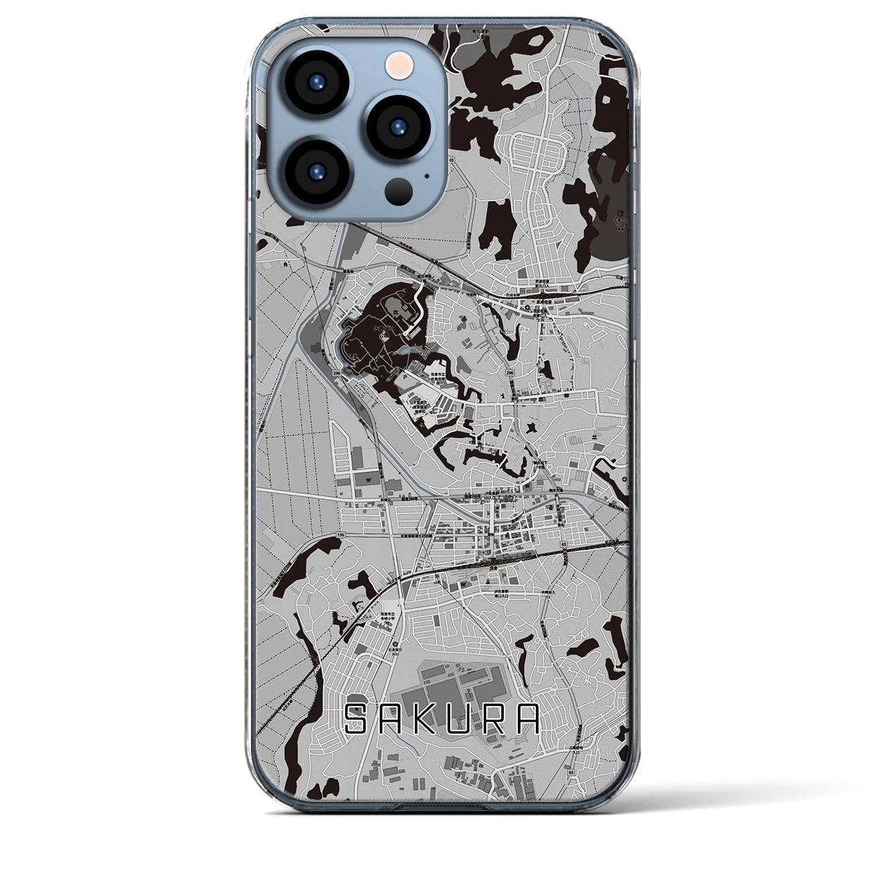 【佐倉(千葉県)】地図柄iPhoneケース(クリアタイプ)