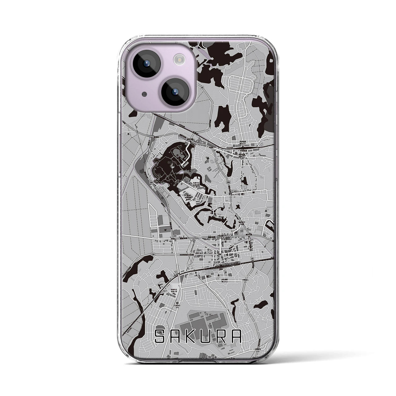 【佐倉(千葉県)】地図柄iPhoneケース(クリアタイプ)