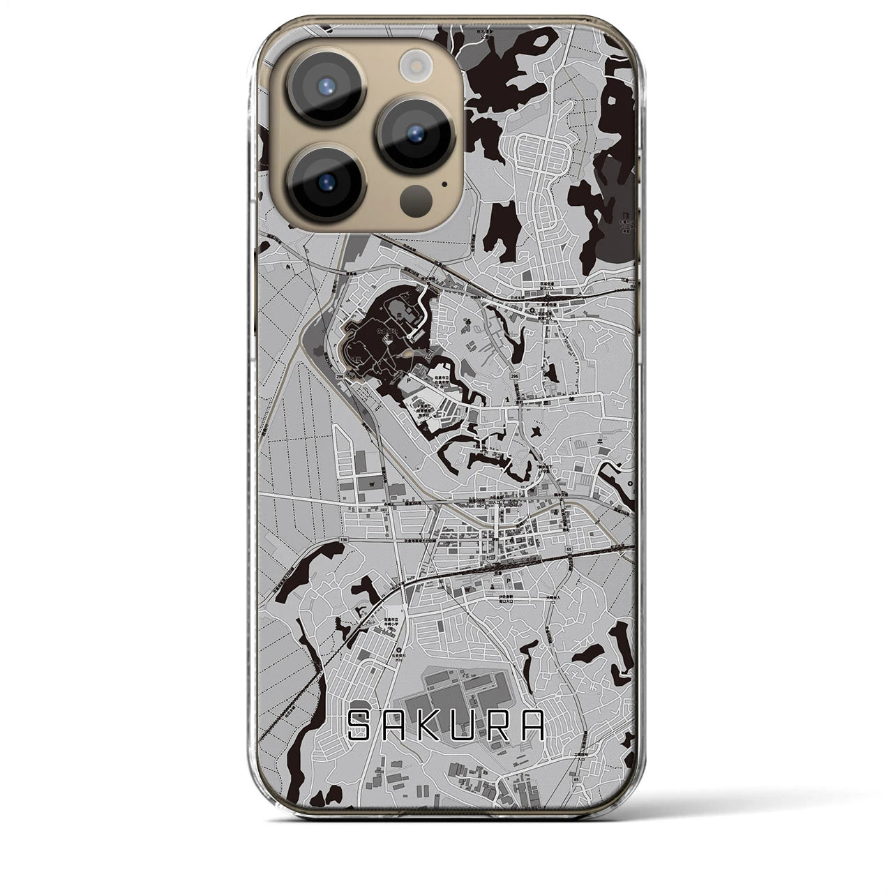 【佐倉(千葉県)】地図柄iPhoneケース(クリアタイプ)