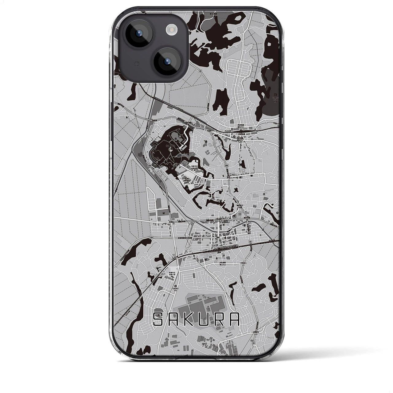 【佐倉(千葉県)】地図柄iPhoneケース(クリアタイプ)