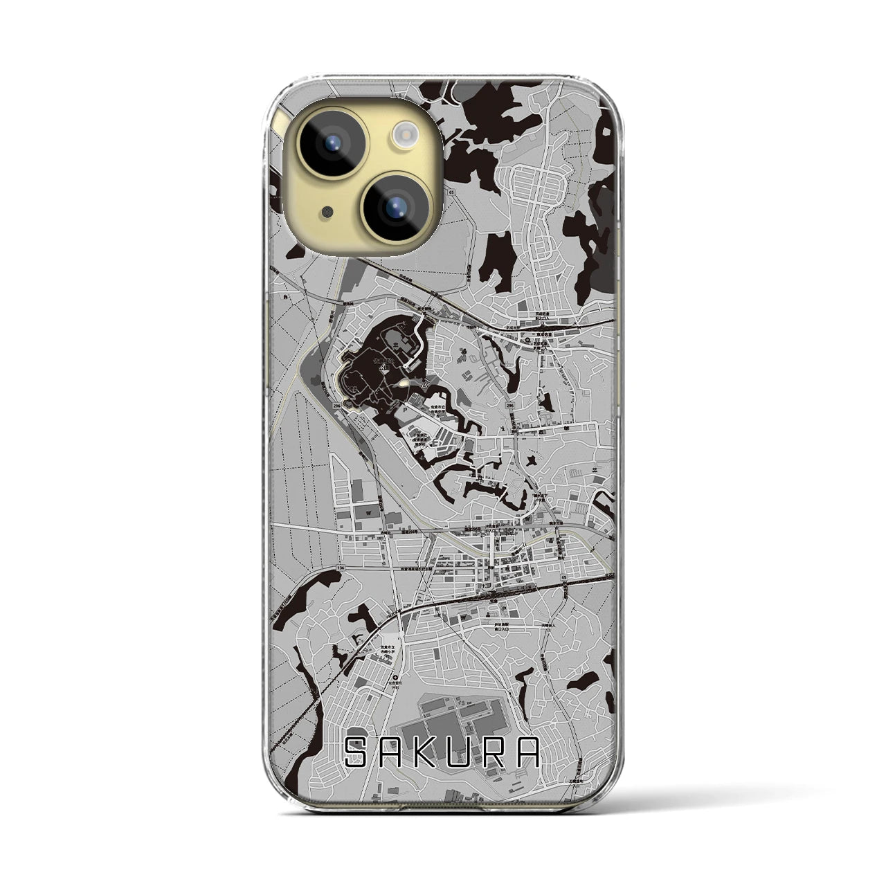 【佐倉(千葉県)】地図柄iPhoneケース(クリアタイプ)