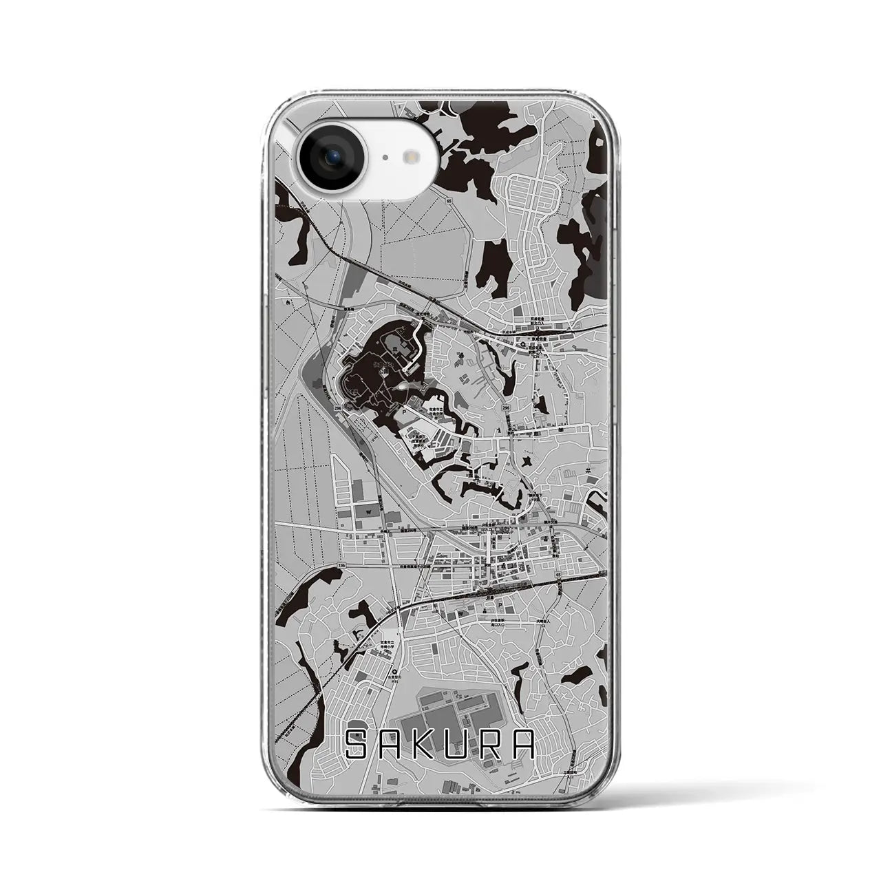 【佐倉(千葉県)】地図柄iPhoneケース(クリアタイプ)