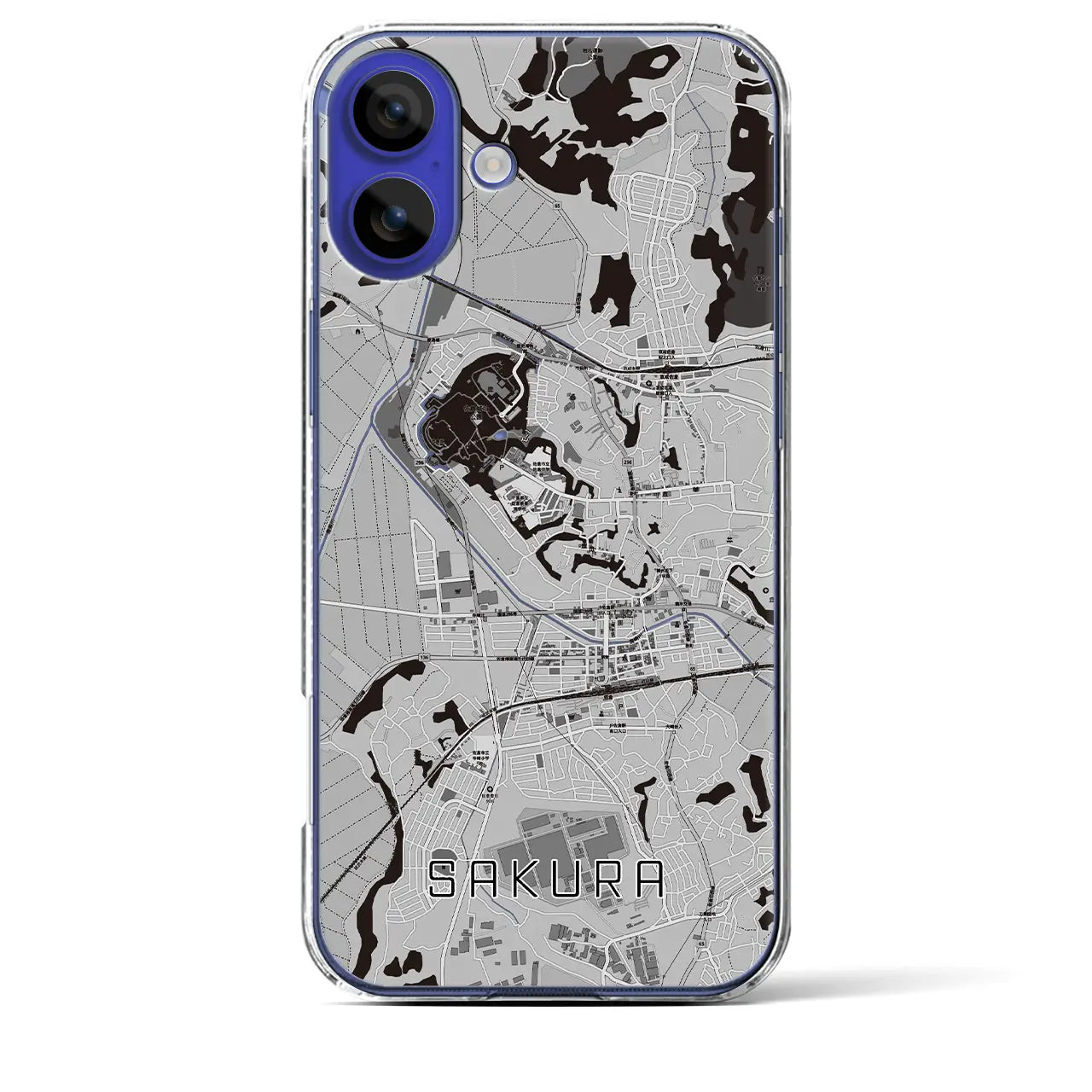 【佐倉(千葉県)】地図柄iPhoneケース(クリアタイプ)