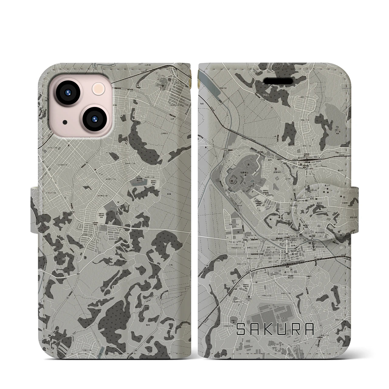 【佐倉(千葉県)】地図柄iPhoneケース(手帳タイプ)