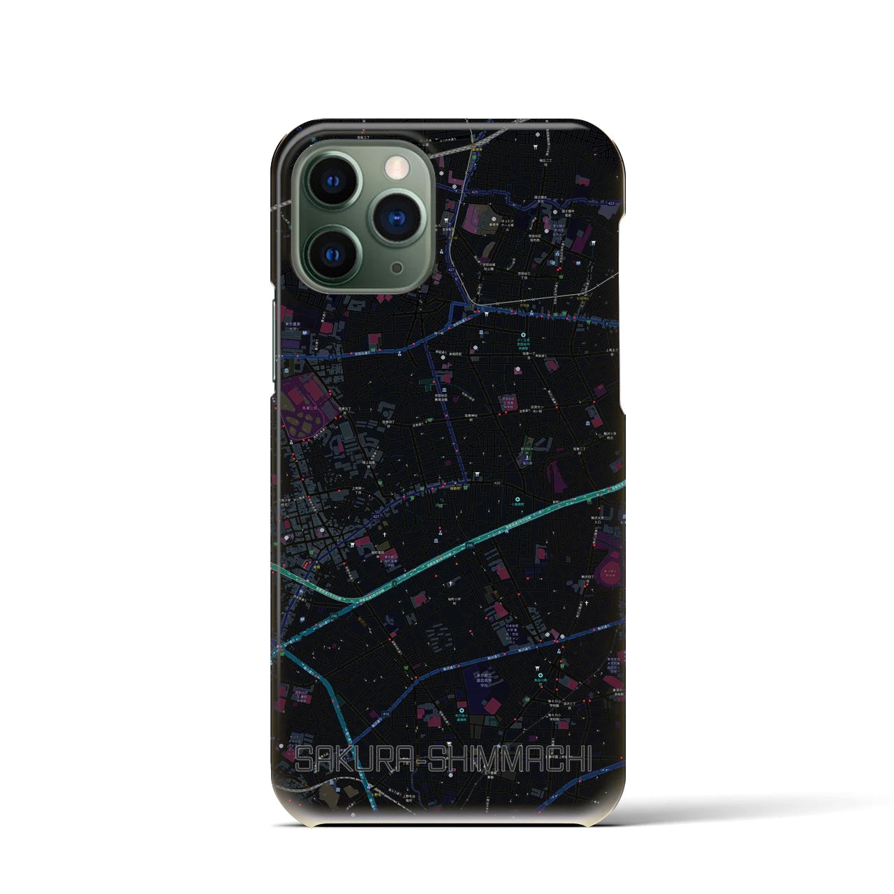 【桜新町(東京都)】地図柄iPhoneケース(バックカバータイプ)