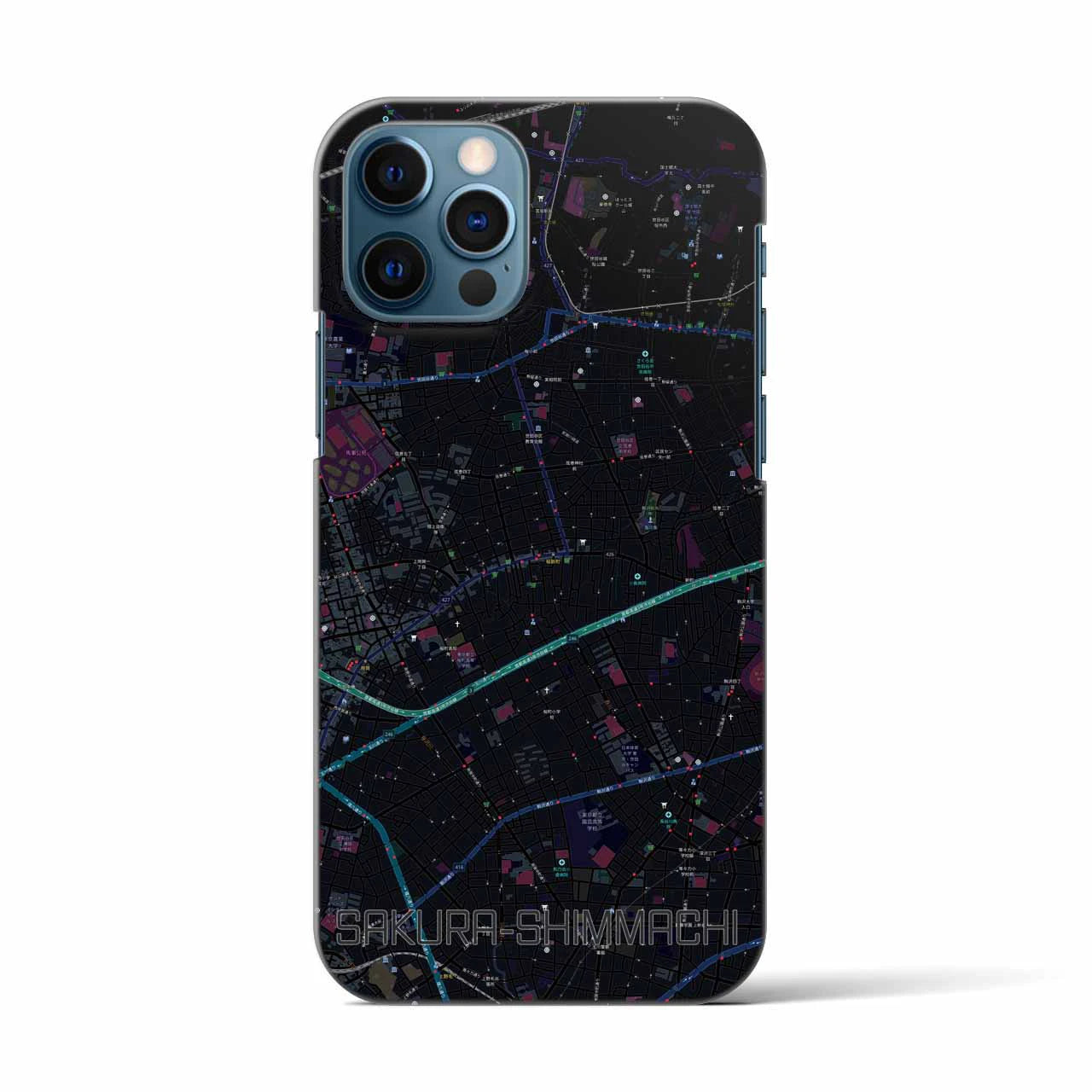 【桜新町(東京都)】地図柄iPhoneケース(バックカバータイプ)