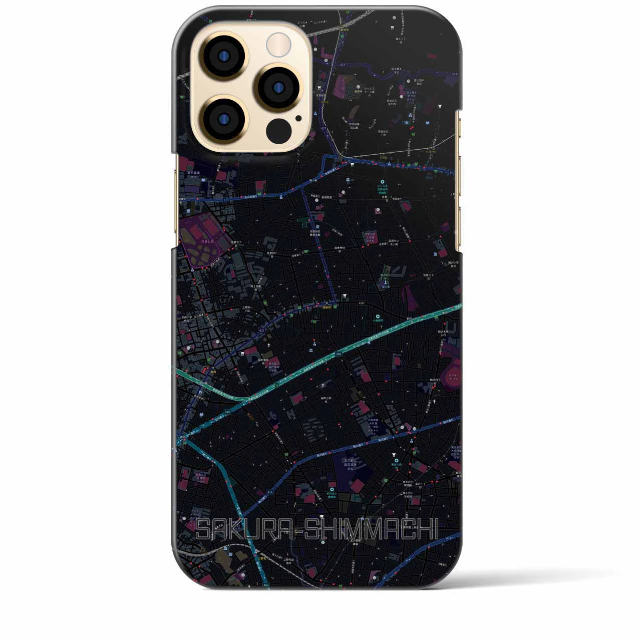 【桜新町(東京都)】地図柄iPhoneケース(バックカバータイプ)
