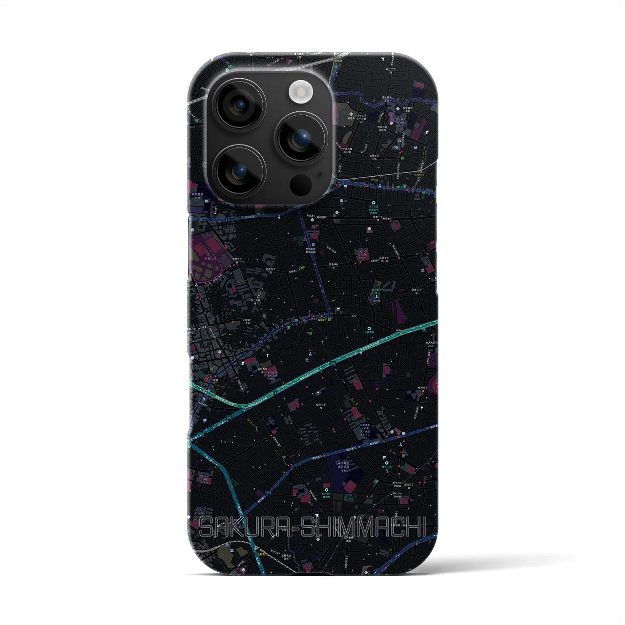 【桜新町(東京都)】地図柄iPhoneケース(バックカバータイプ)
