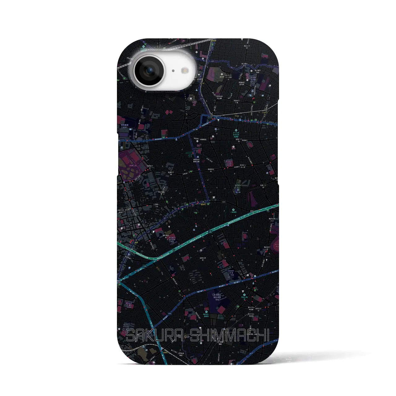 【桜新町(東京都)】地図柄iPhoneケース(バックカバータイプ)