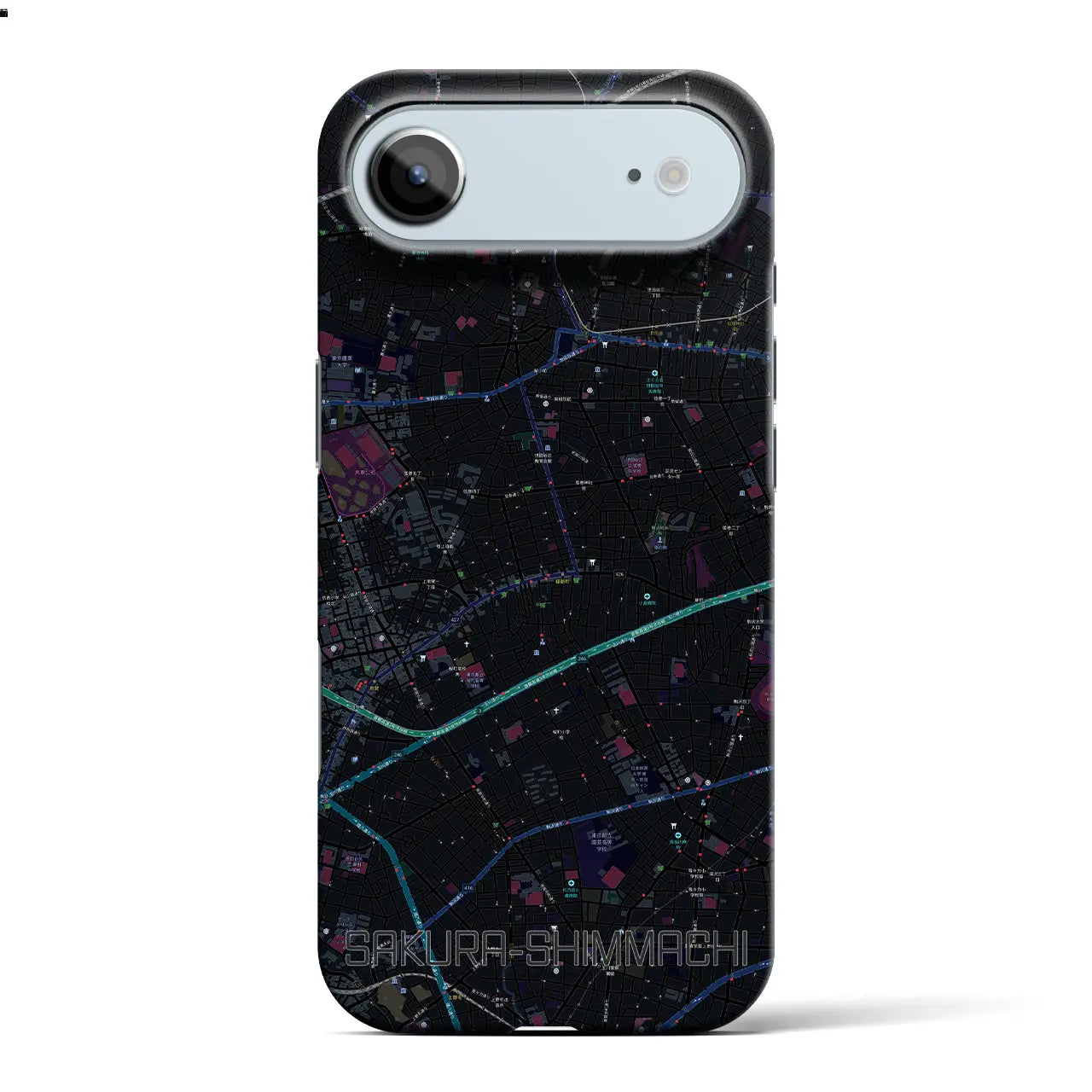 【桜新町(東京都)】地図柄iPhoneケース(バックカバータイプ)