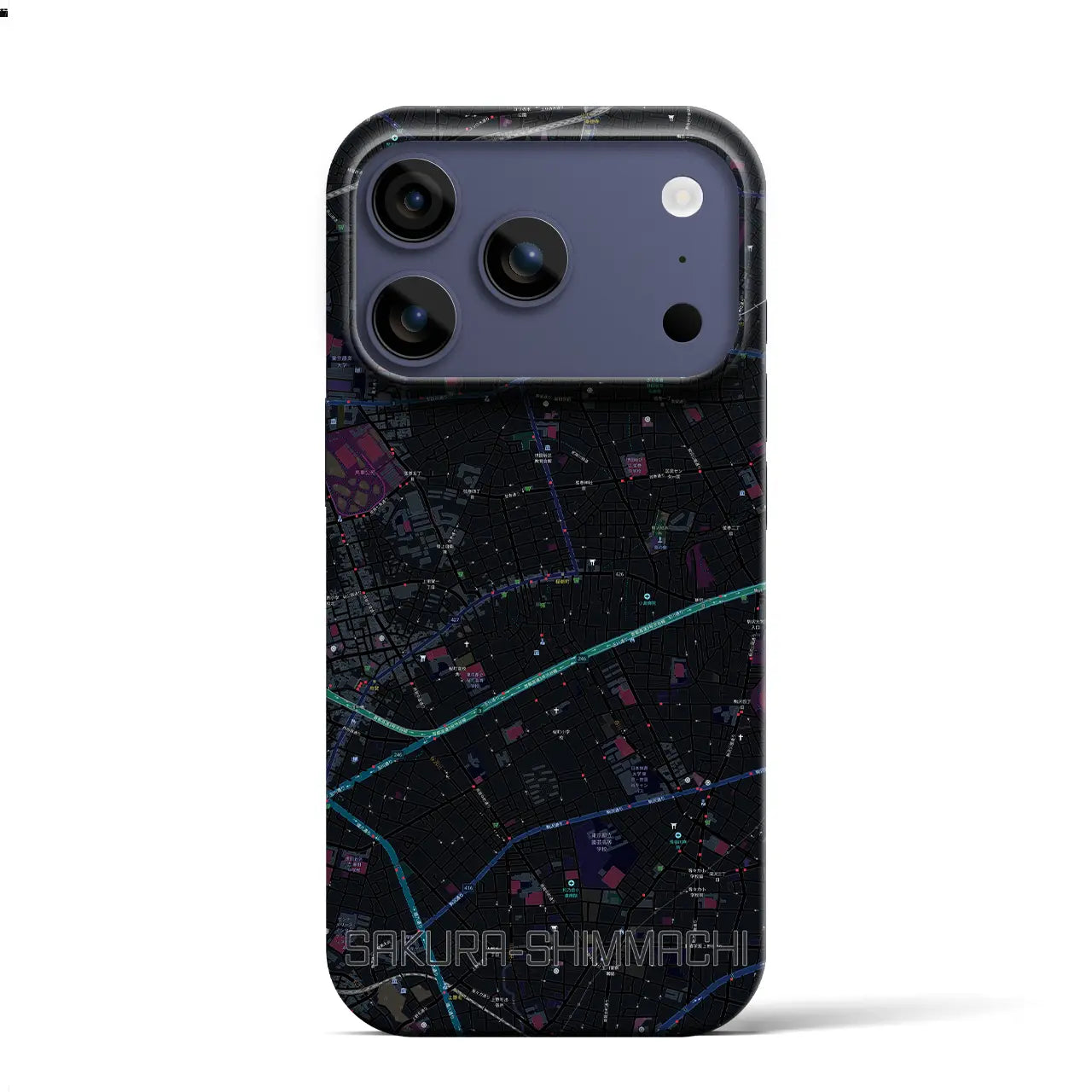 【桜新町(東京都)】地図柄iPhoneケース(バックカバータイプ)