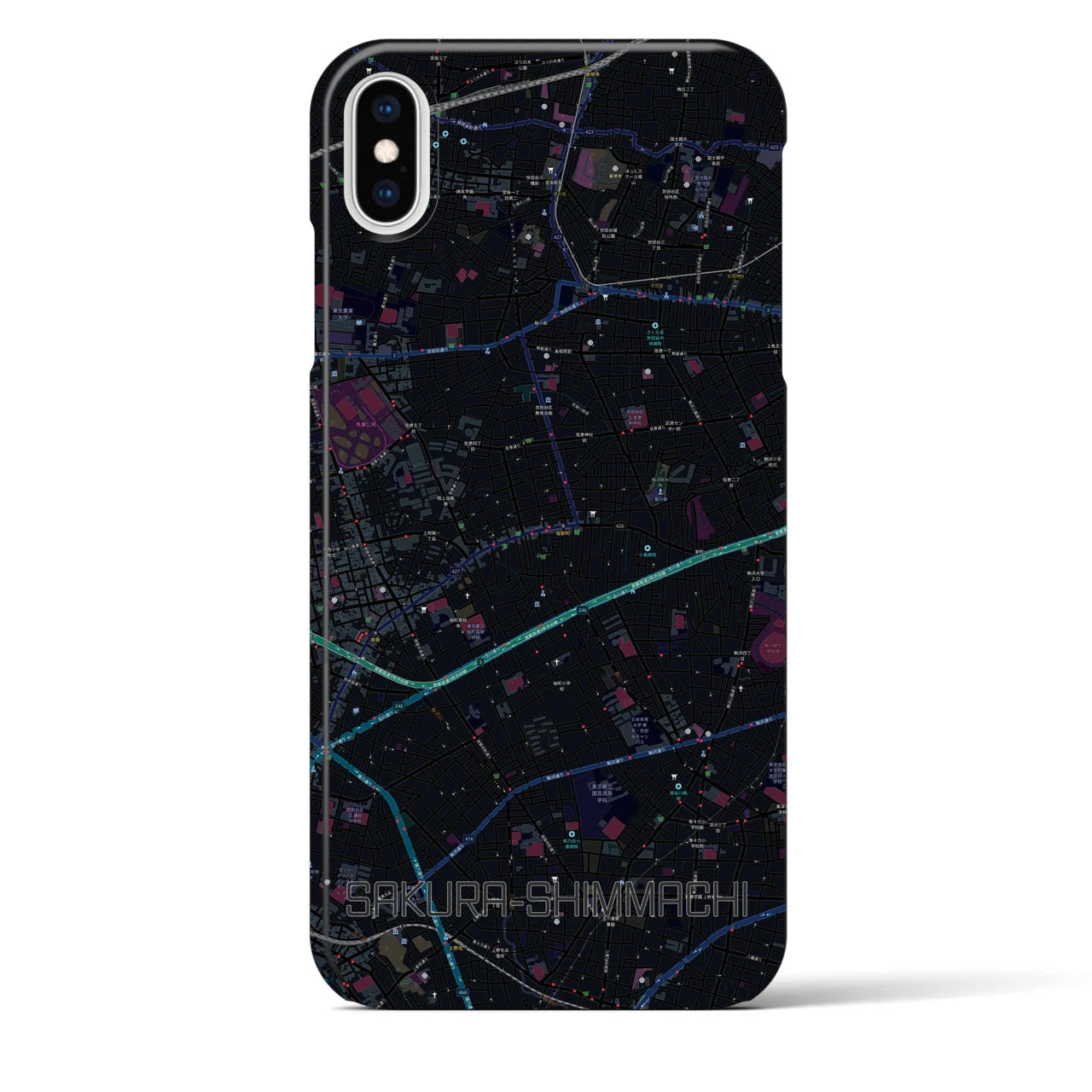【桜新町(東京都)】地図柄iPhoneケース(バックカバータイプ)