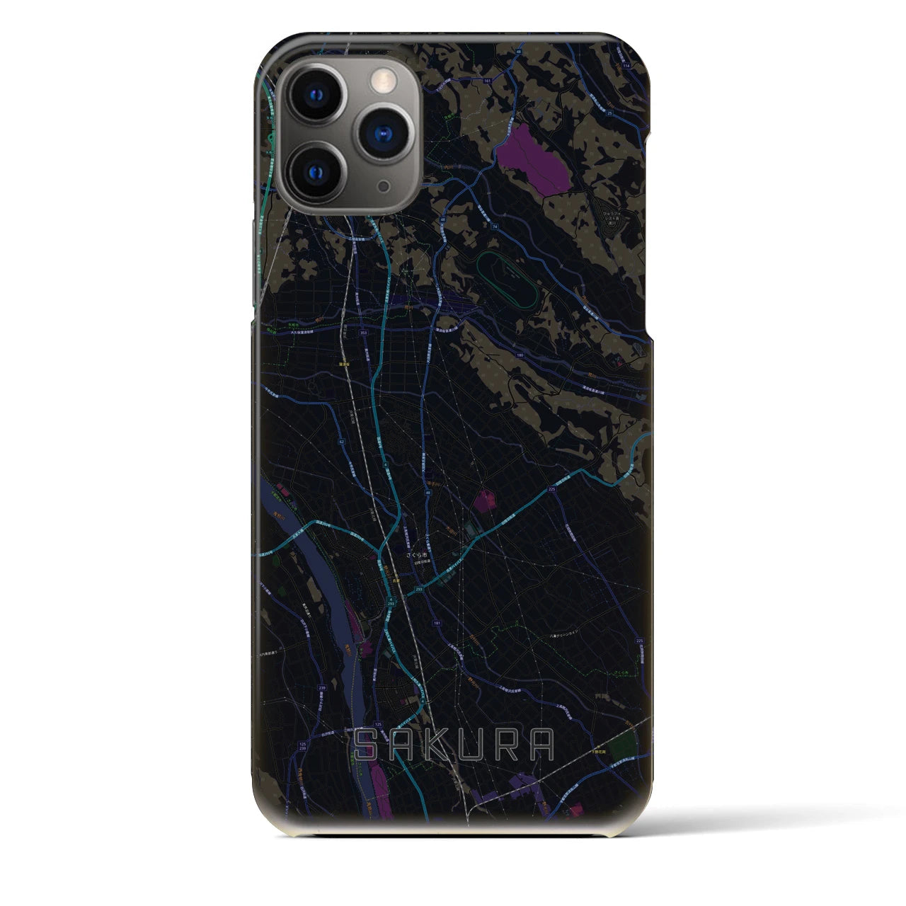 【さくら(栃木県)】地図柄iPhoneケース(バックカバータイプ)