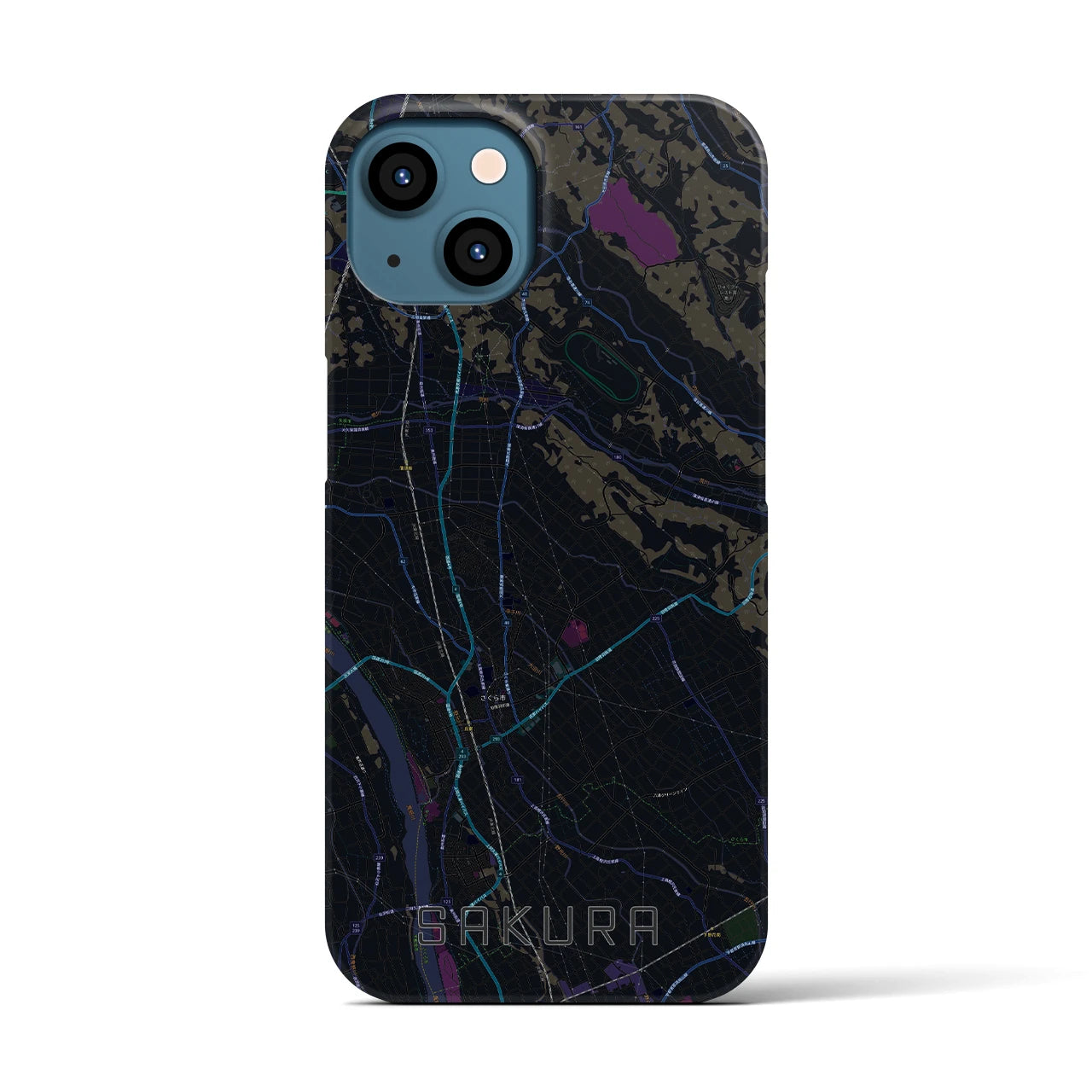 【さくら(栃木県)】地図柄iPhoneケース(バックカバータイプ)