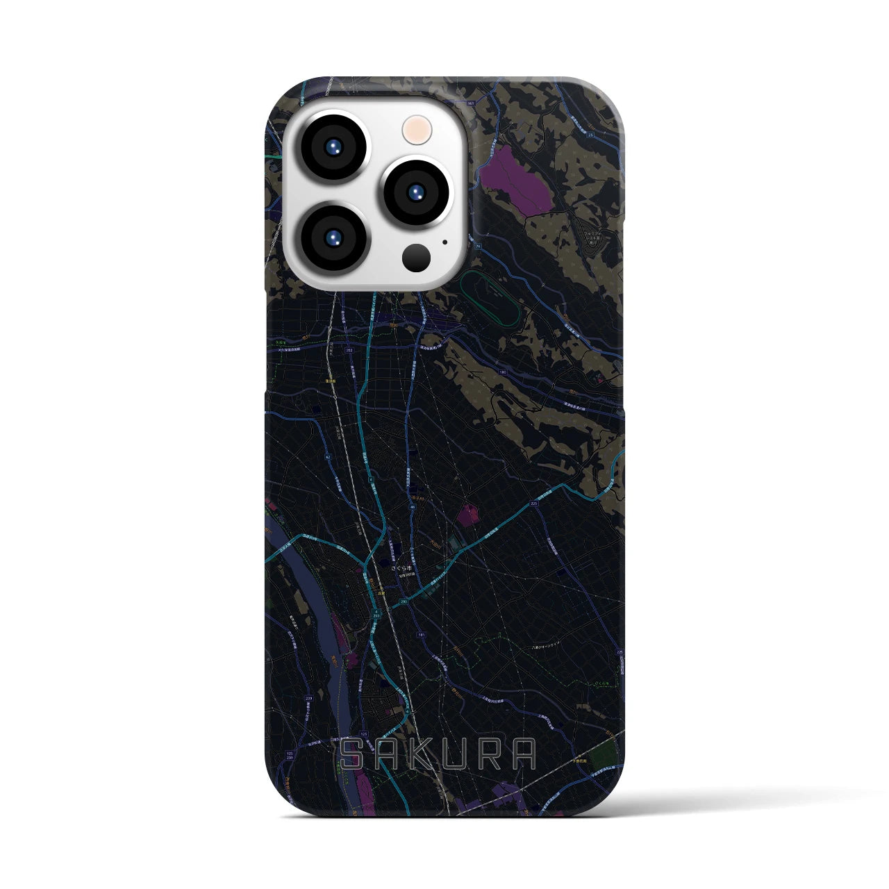 【さくら(栃木県)】地図柄iPhoneケース(バックカバータイプ)
