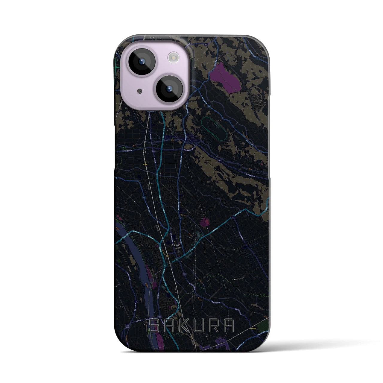 【さくら(栃木県)】地図柄iPhoneケース(バックカバータイプ)