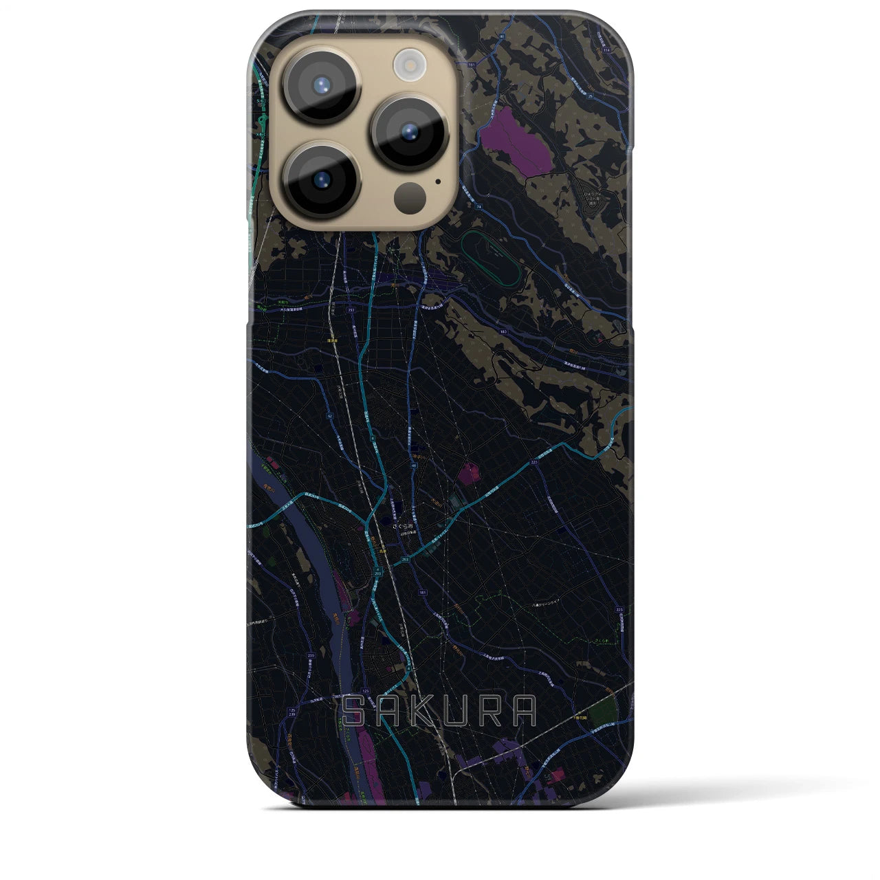 【さくら(栃木県)】地図柄iPhoneケース(バックカバータイプ)