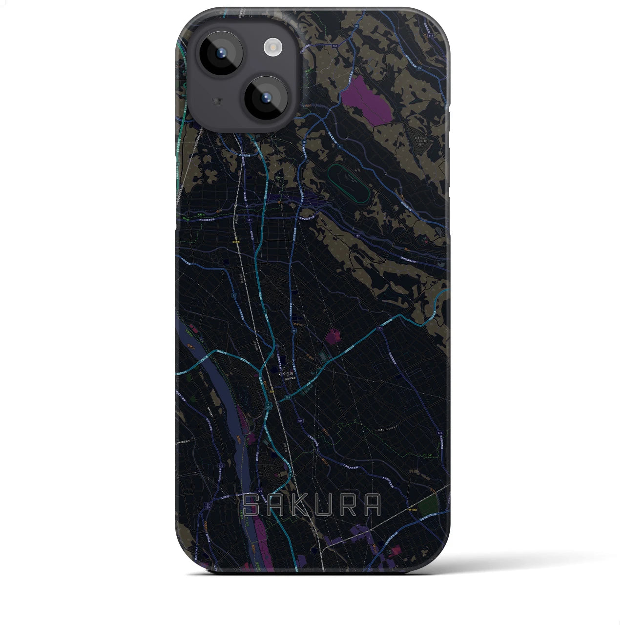 【さくら(栃木県)】地図柄iPhoneケース(バックカバータイプ)