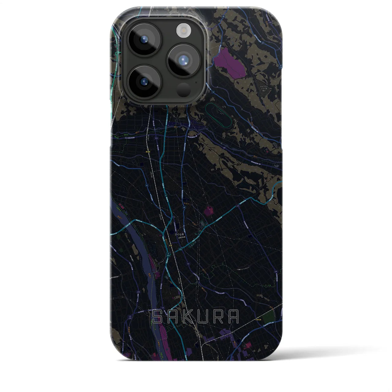 【さくら(栃木県)】地図柄iPhoneケース(バックカバータイプ)
