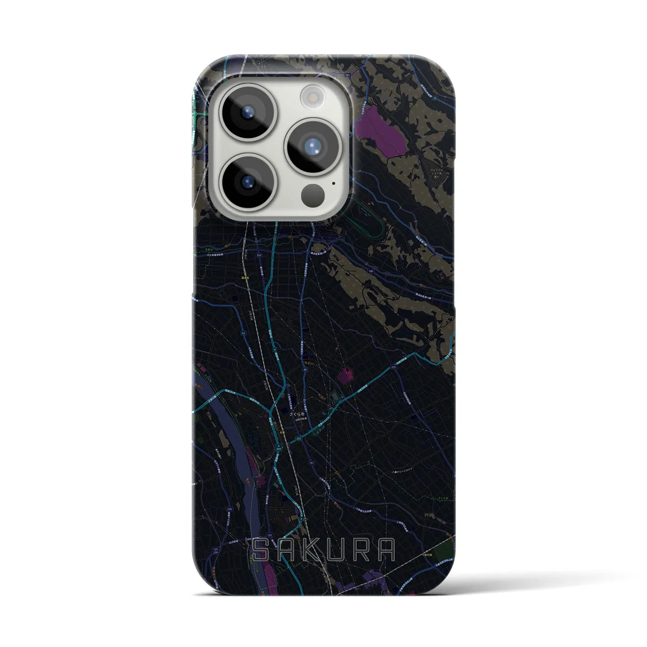 【さくら(栃木県)】地図柄iPhoneケース(バックカバータイプ)