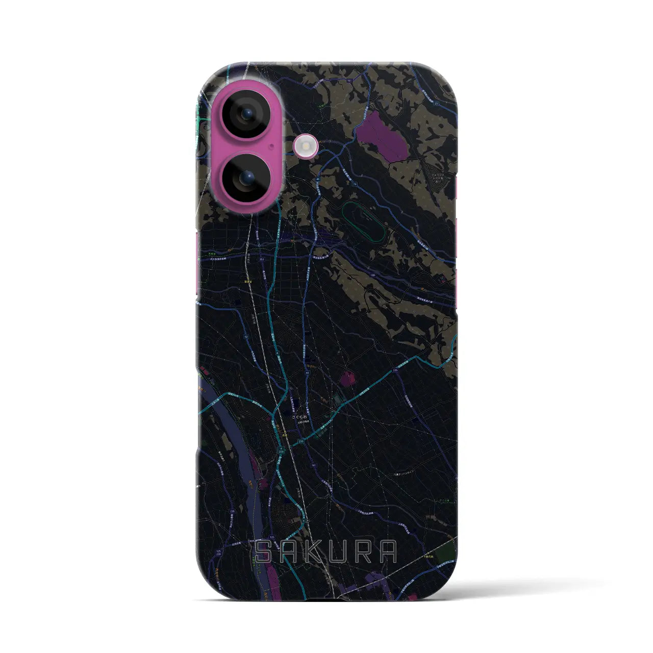 【さくら(栃木県)】地図柄iPhoneケース(バックカバータイプ)