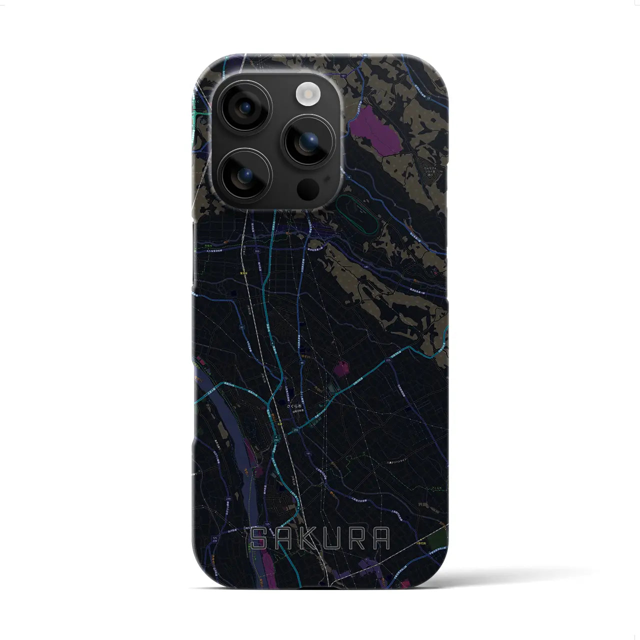 【さくら(栃木県)】地図柄iPhoneケース(バックカバータイプ)