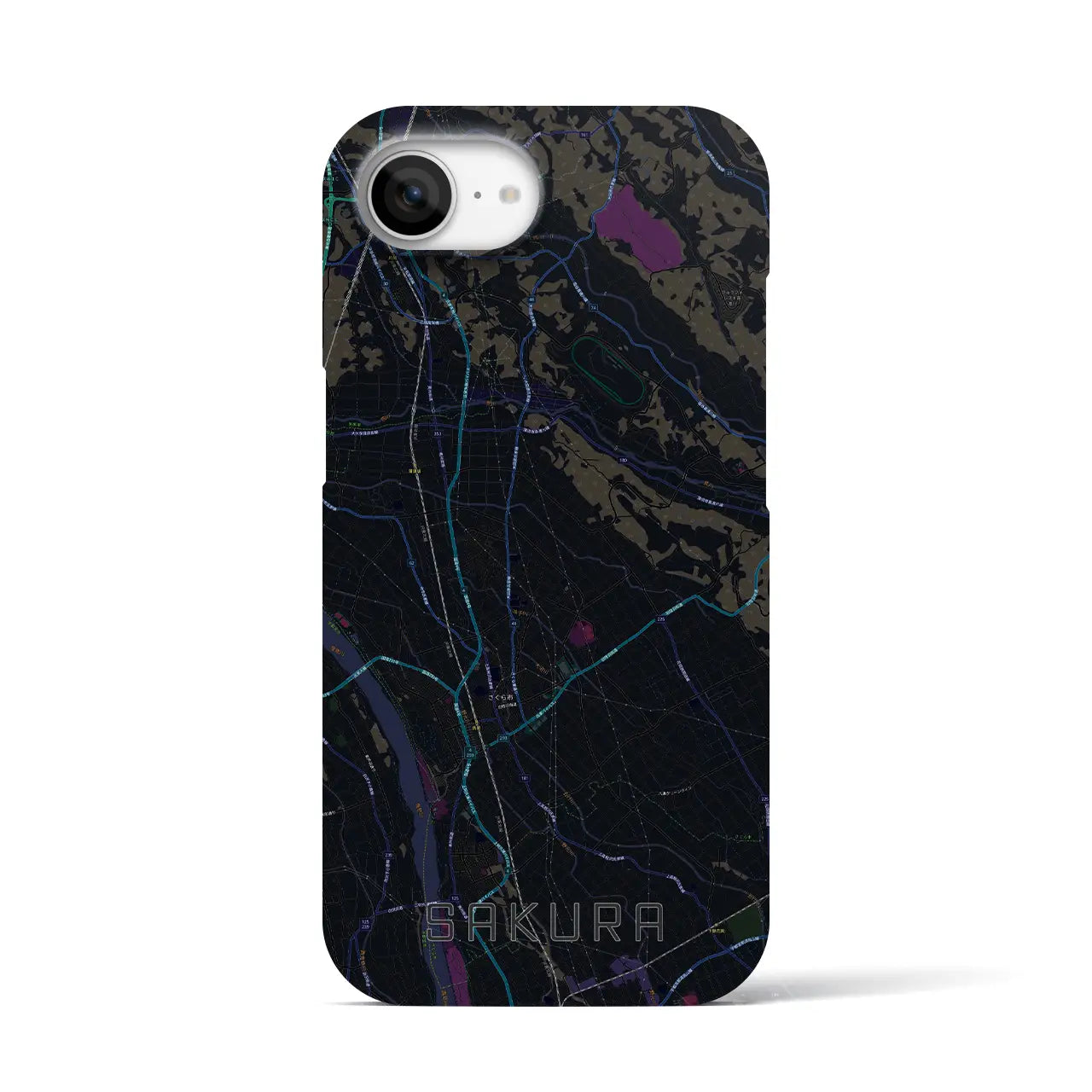 【さくら(栃木県)】地図柄iPhoneケース(バックカバータイプ)