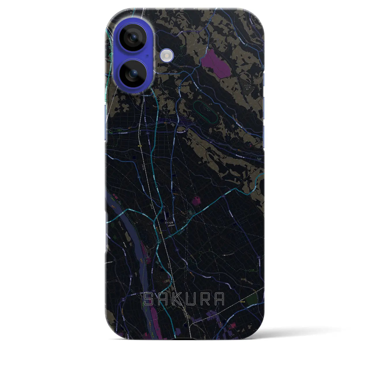 【さくら(栃木県)】地図柄iPhoneケース(バックカバータイプ)