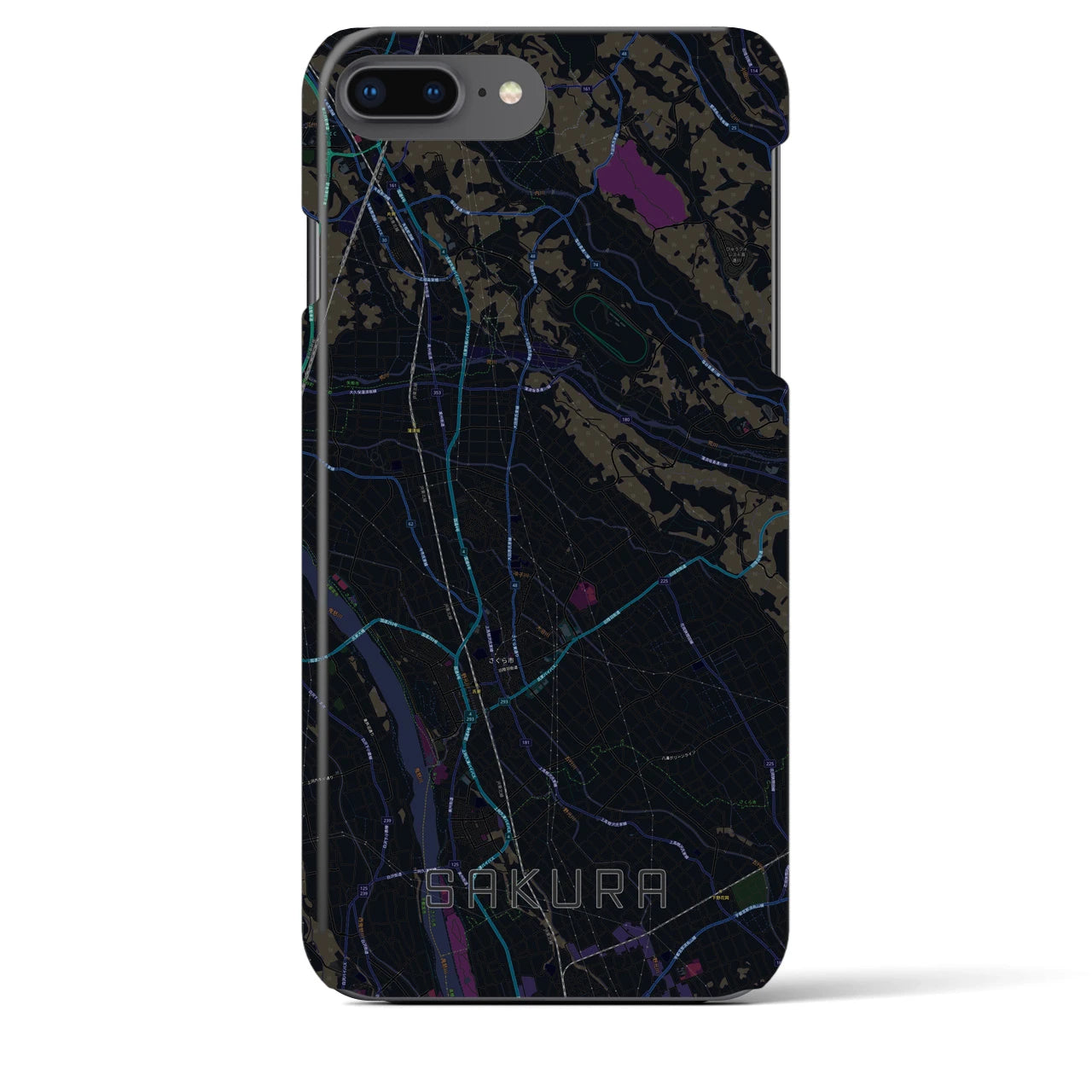 【さくら(栃木県)】地図柄iPhoneケース(バックカバータイプ)