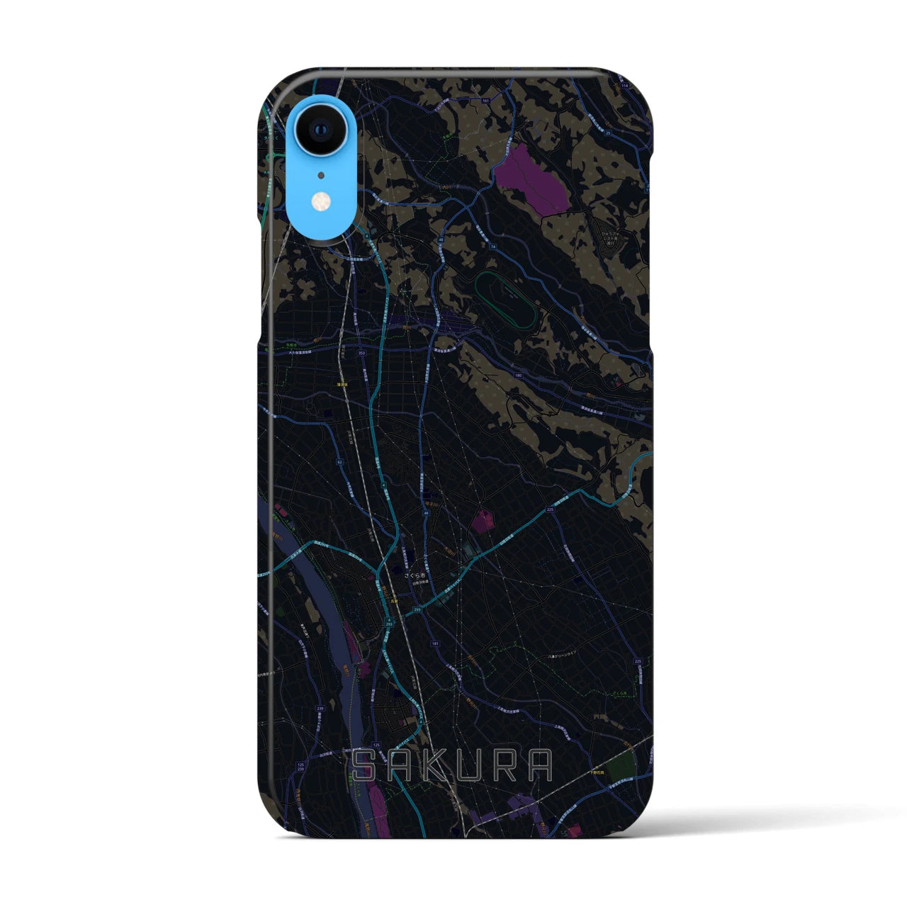 【さくら(栃木県)】地図柄iPhoneケース(バックカバータイプ)