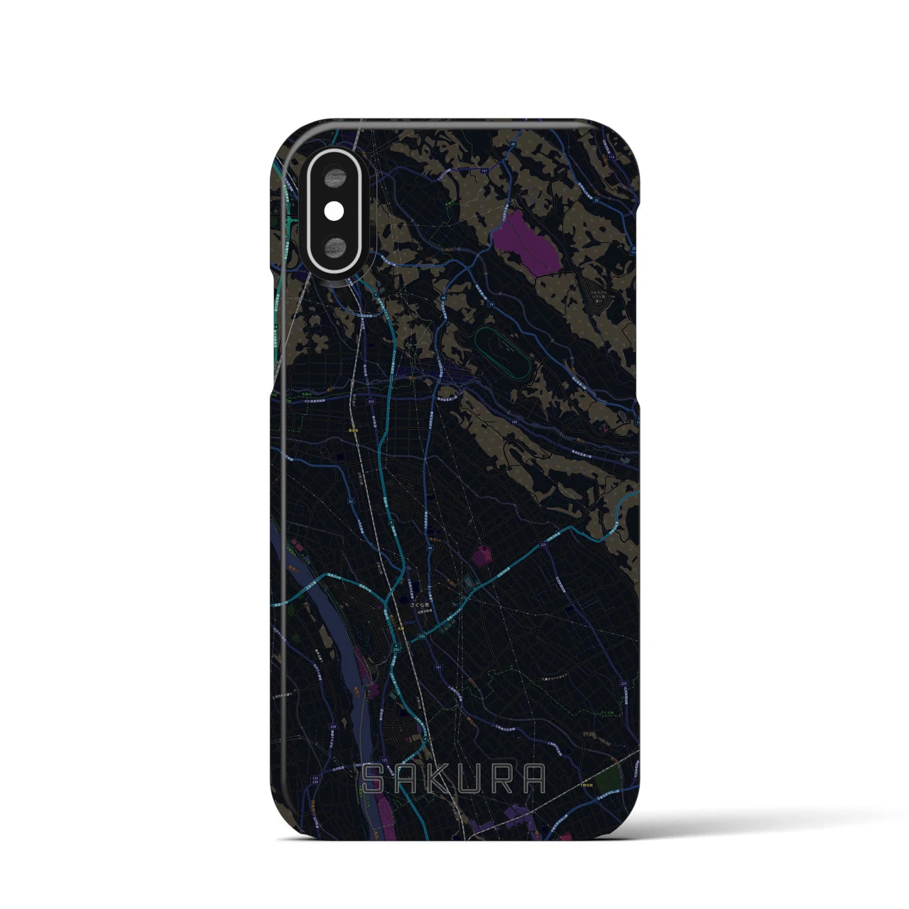 【さくら(栃木県)】地図柄iPhoneケース(バックカバータイプ)