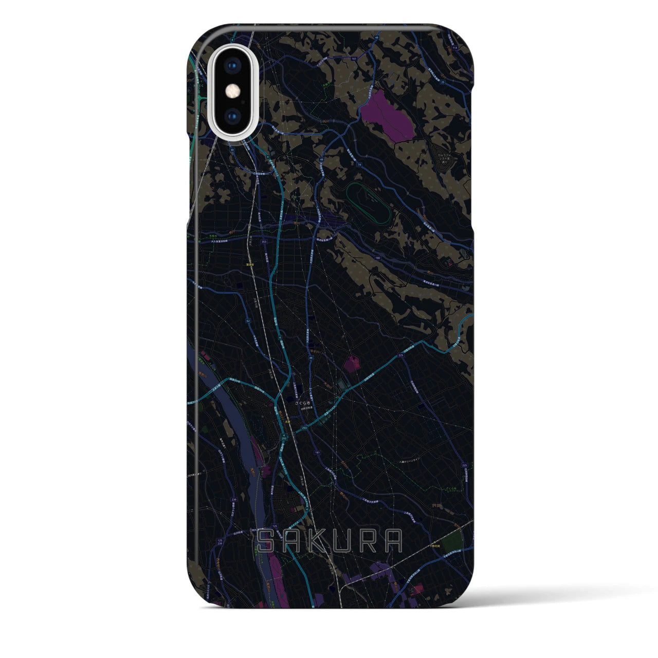 【さくら(栃木県)】地図柄iPhoneケース(バックカバータイプ)