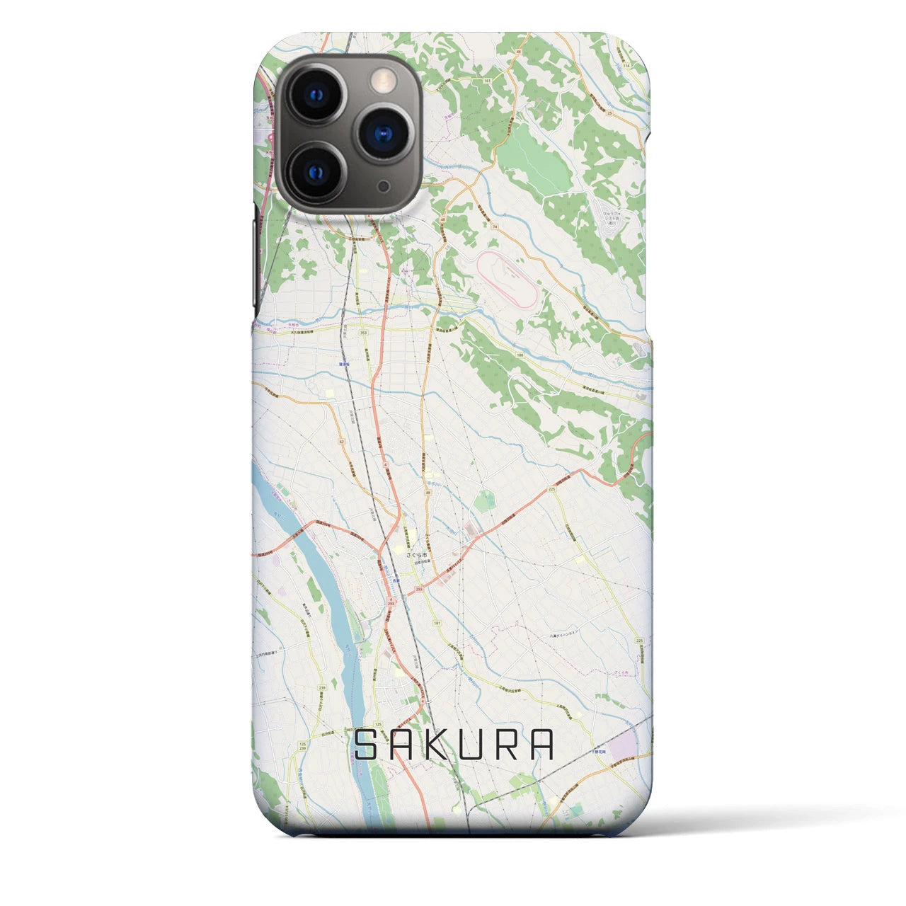 【さくら(栃木県)】地図柄iPhoneケース(バックカバータイプ)