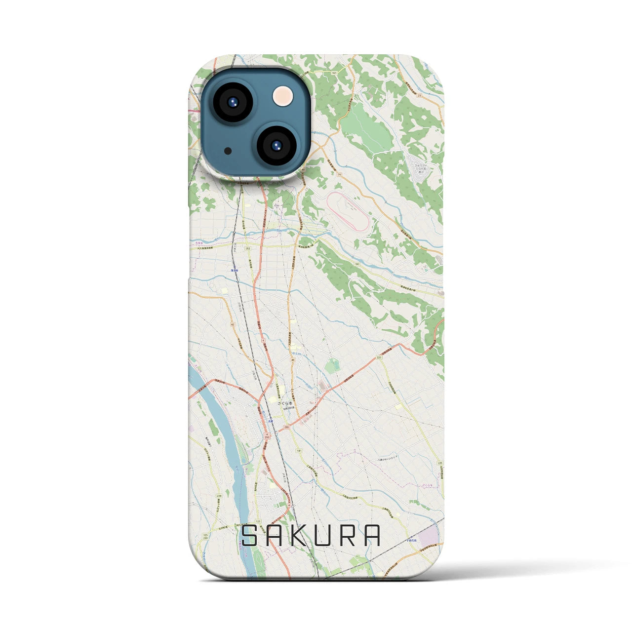 【さくら(栃木県)】地図柄iPhoneケース(バックカバータイプ)