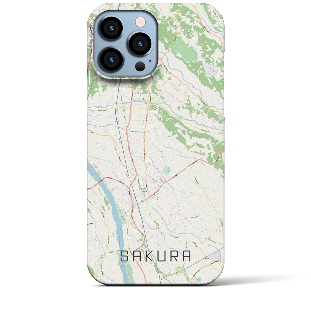【さくら(栃木県)】地図柄iPhoneケース(バックカバータイプ)