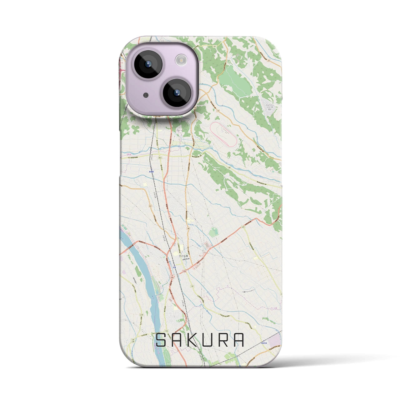 【さくら(栃木県)】地図柄iPhoneケース(バックカバータイプ)