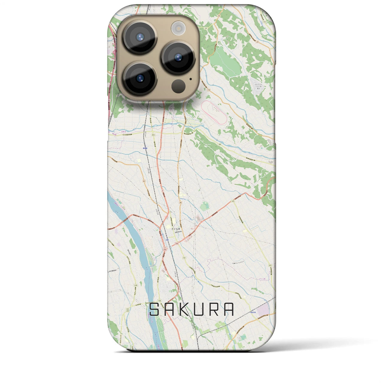 【さくら(栃木県)】地図柄iPhoneケース(バックカバータイプ)